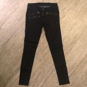 LF CARMAR BLCK COATED DENIM WITH ZIPPERS